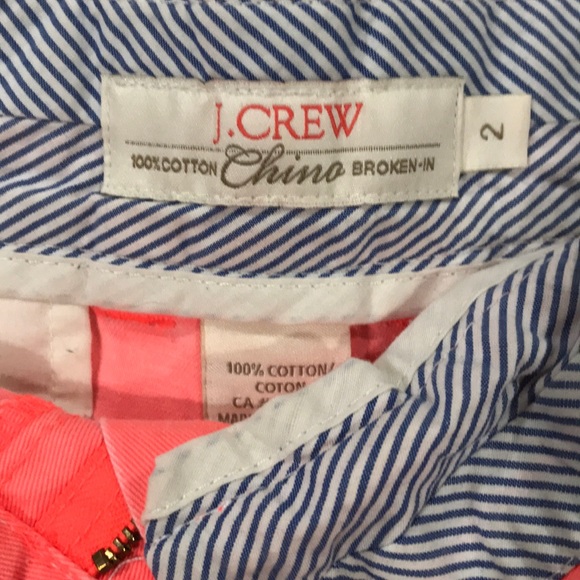 J.Crew bright coral cotton chino shorts in size 2 - Picture 2 of 3